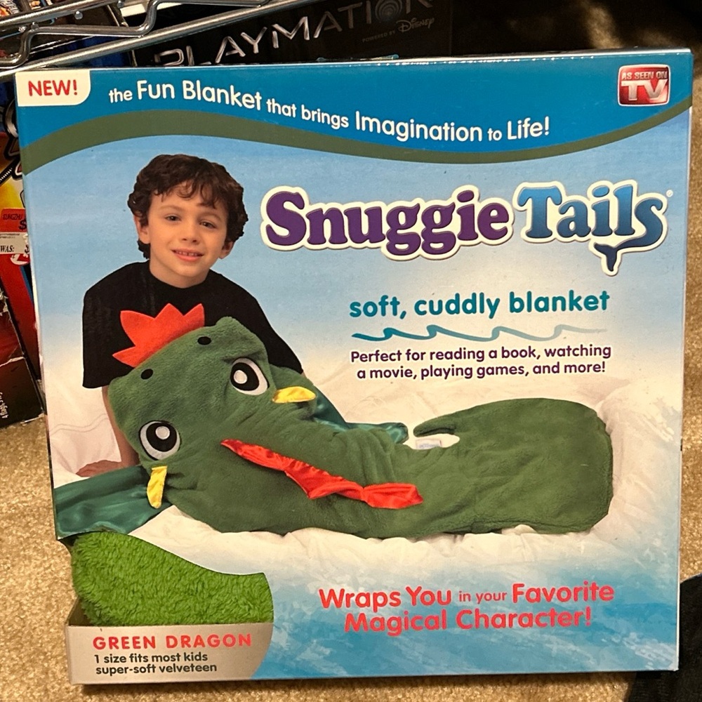 Snuggie tails green dragon kids blanket brand new